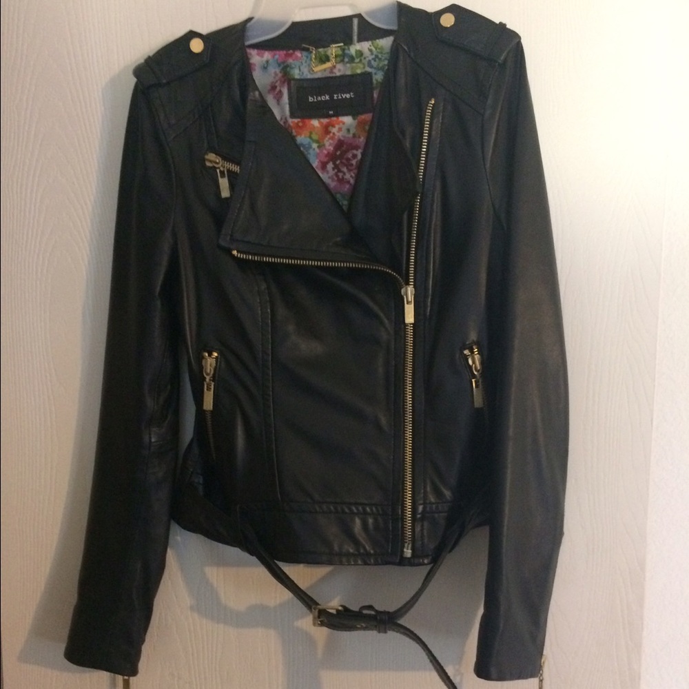 Wilsons Leather Black Rivet Jacket