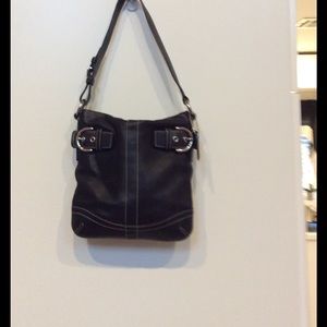Black leather coach bag