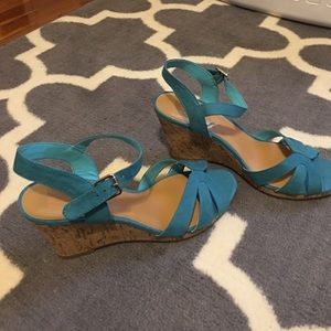 Never worn Teal wedges