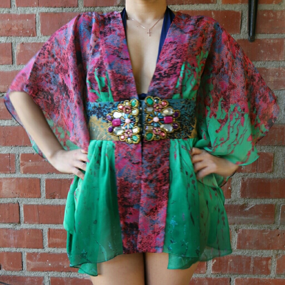 Silk top / swimsuit cover-up