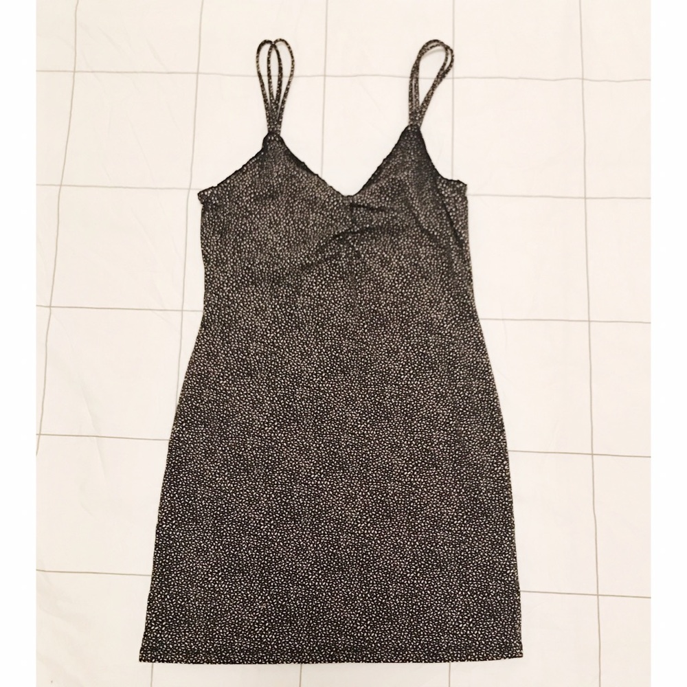 Black floral mini dress