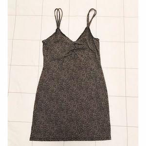 Black floral mini dress