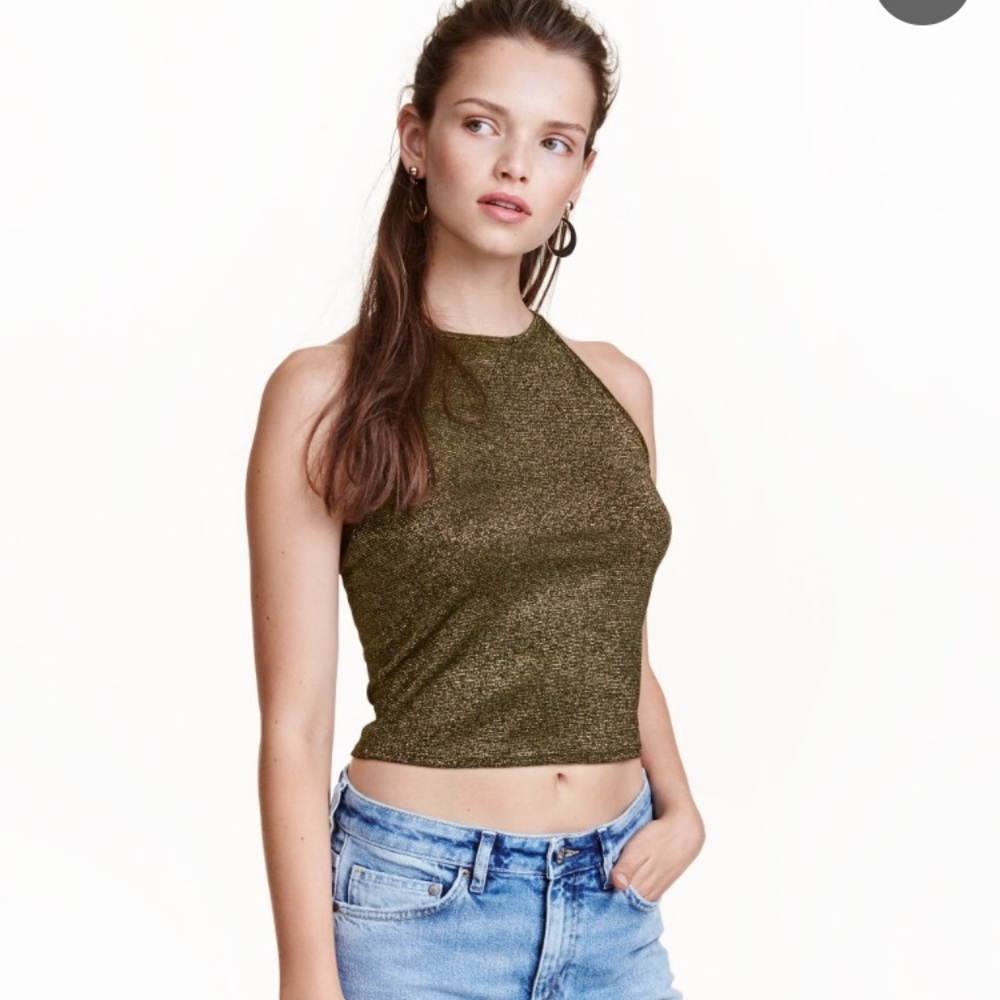 Gold glittery crop top