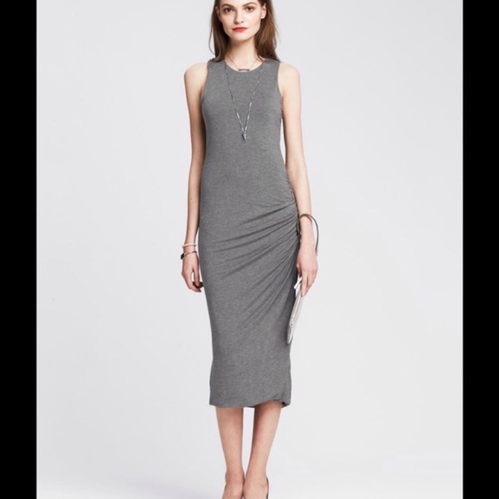Banana Republic Grey Jersey Midi Dress (XS)