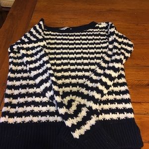 Navy and white striped sweater size extra small