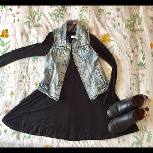 Studded denim vest