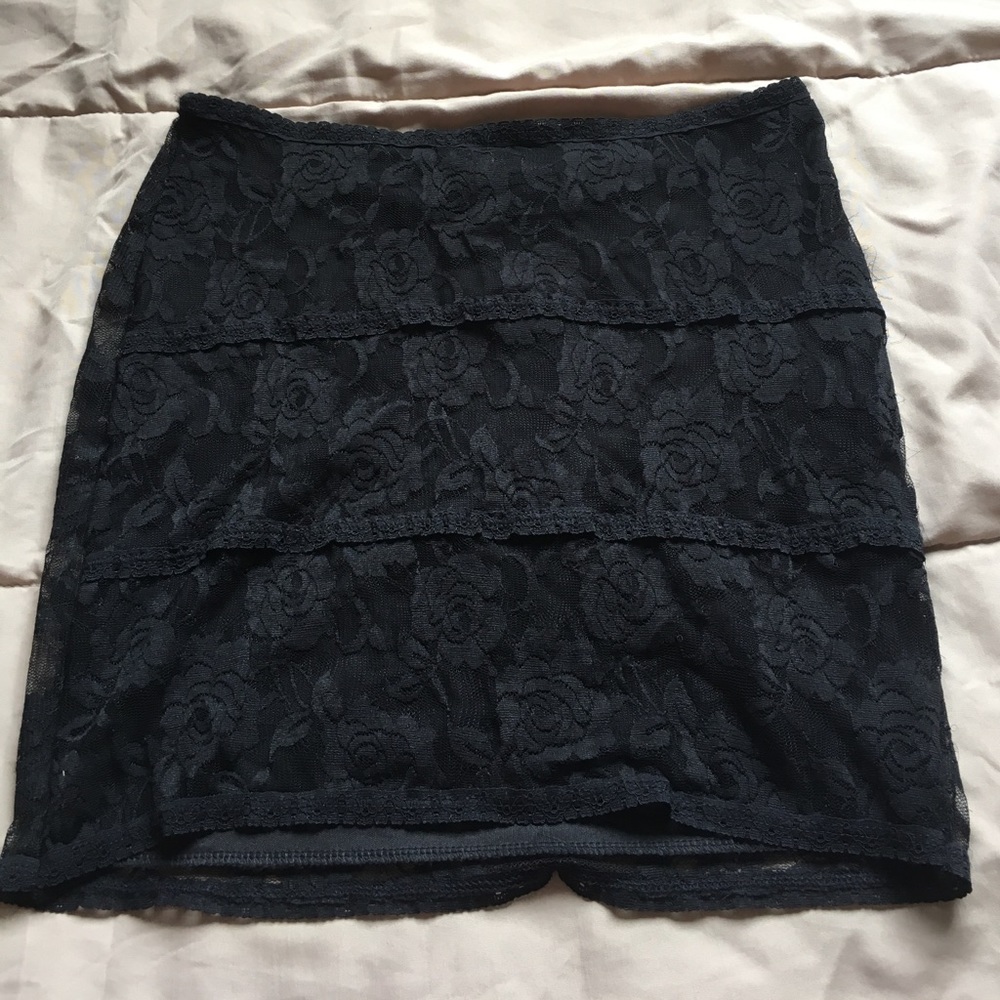 Black Lace Pencil Skirt