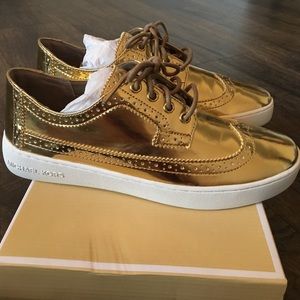 Michael Kors Gold Piers Lace Up Size 8 1/2