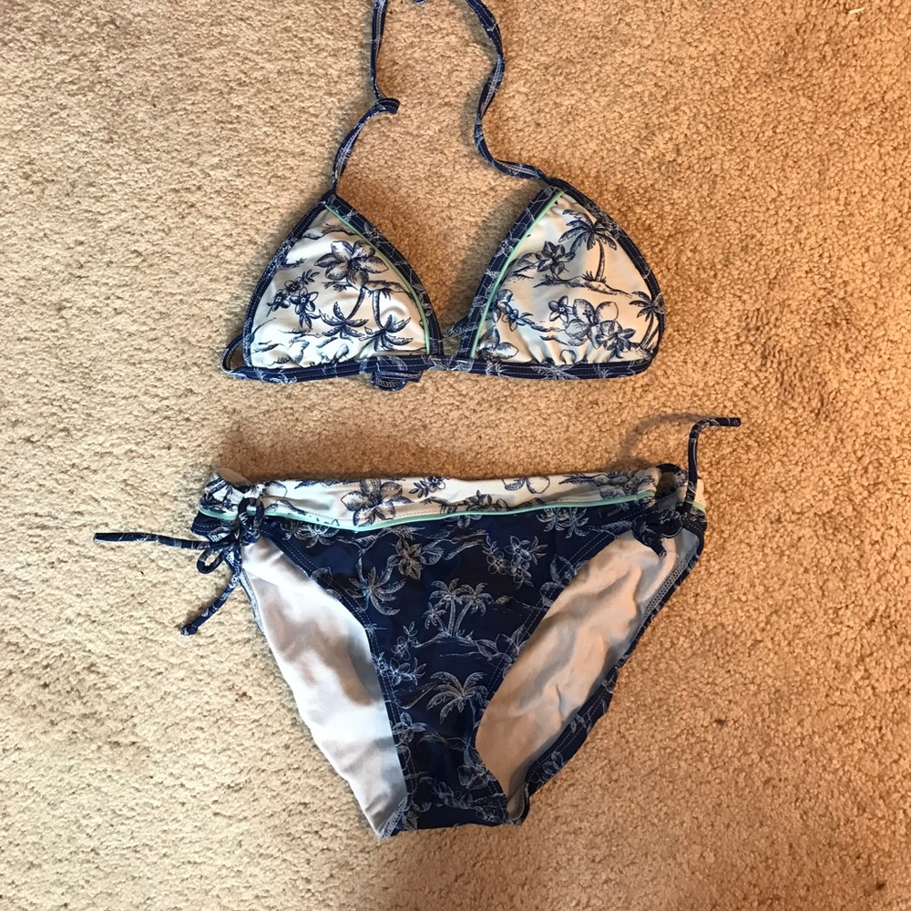 Navy palm tree bikini