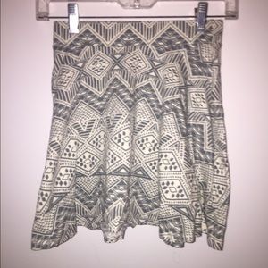 Blue and white patterned la hearts skirt