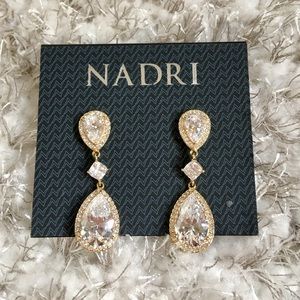 18k-gold Cubic Zirconia Drop Earrings by Nadri