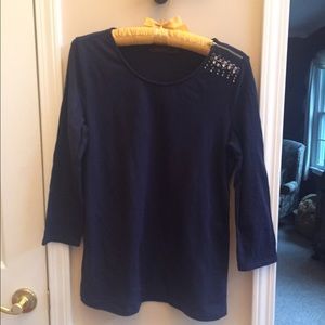 Limited 3/4 Sleeve Embellished Top