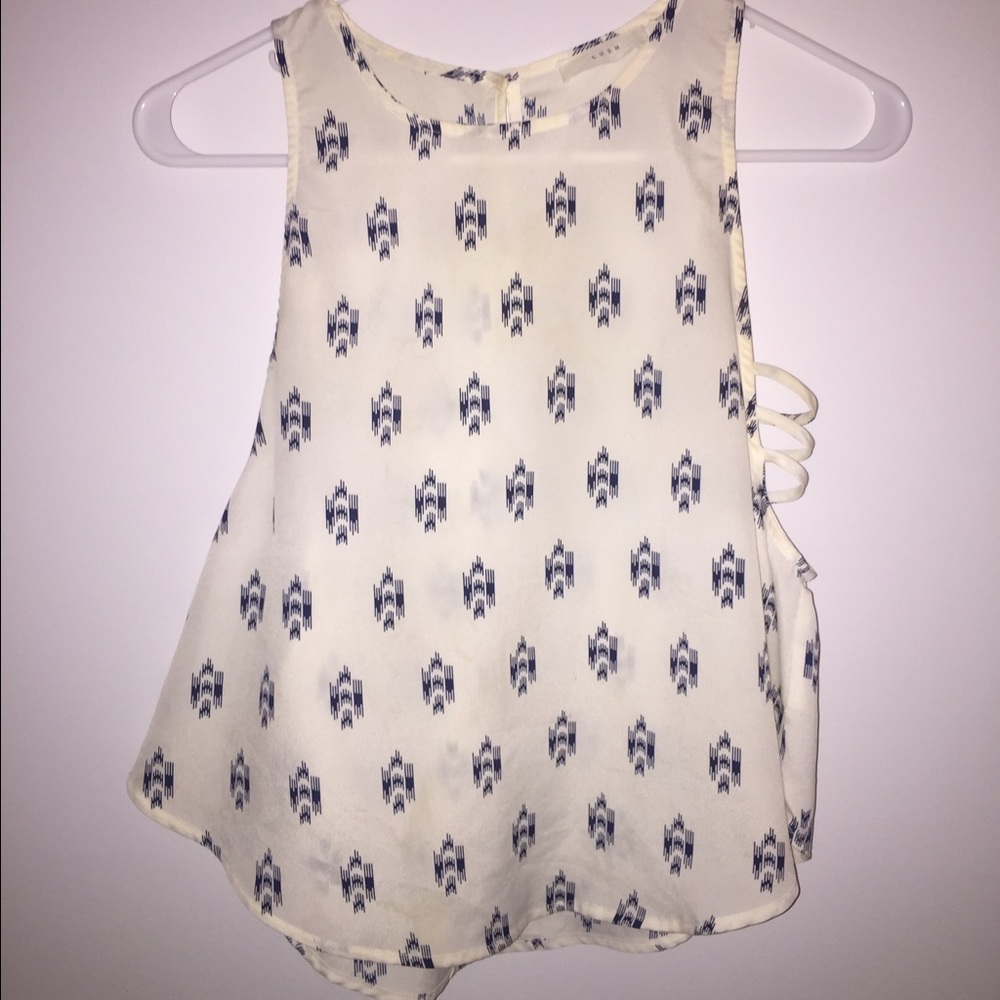 White and blue tank top lush