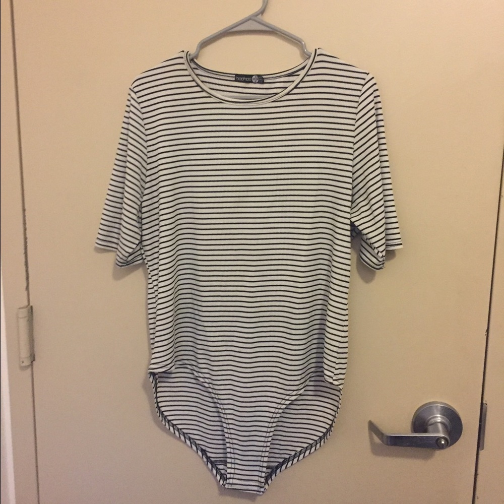 Boohoo plus striped Bodysuit
