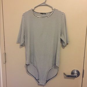 Boohoo plus striped Bodysuit