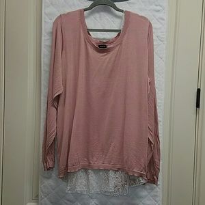 Torrid Tulip Back Sweater with Peek-a-Boo Lace