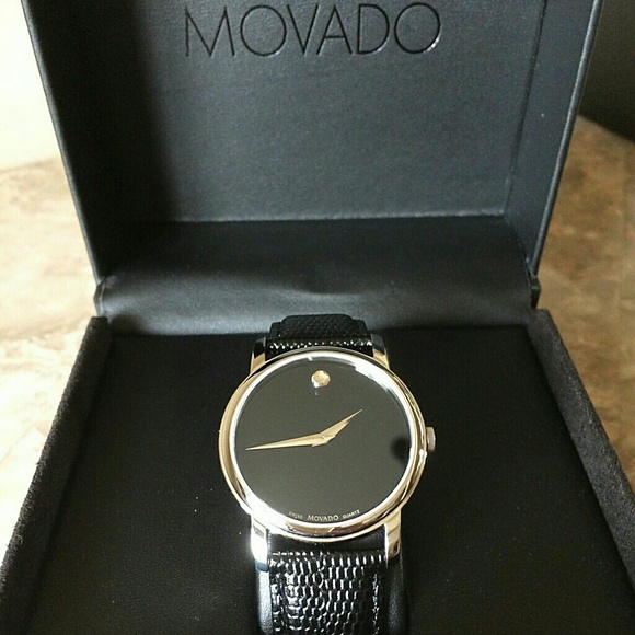 (2 LEFT IN STOCK) Movado leather ladies watch - Picture 1 of 6