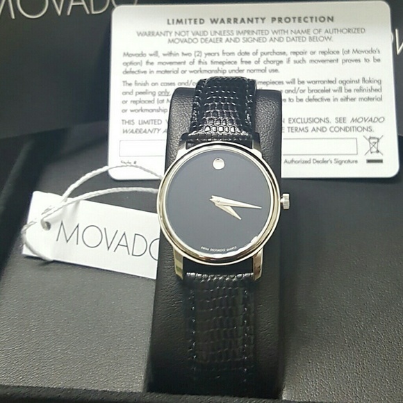 (2 LEFT IN STOCK) Movado leather ladies watch main image 5