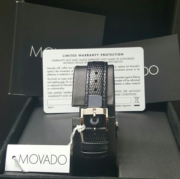 (2 LEFT IN STOCK) Movado leather ladies watch main image 4
