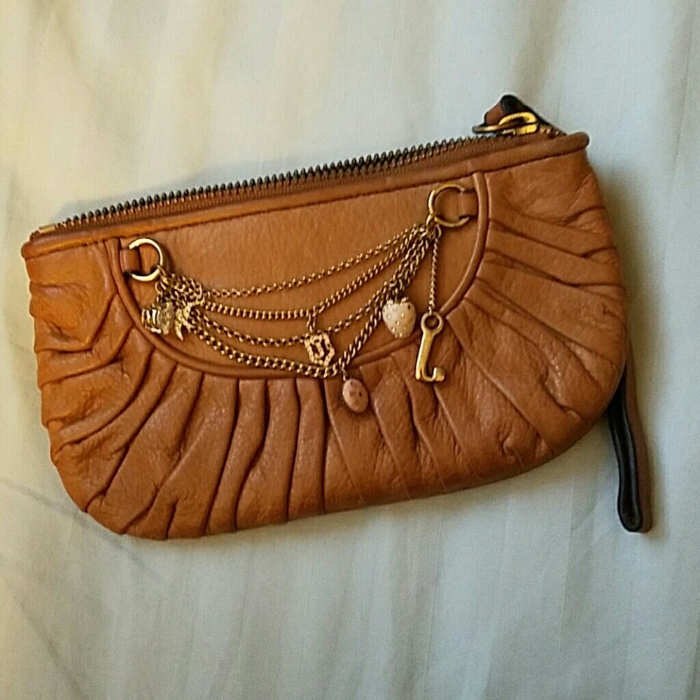 Juicy leather wristlet