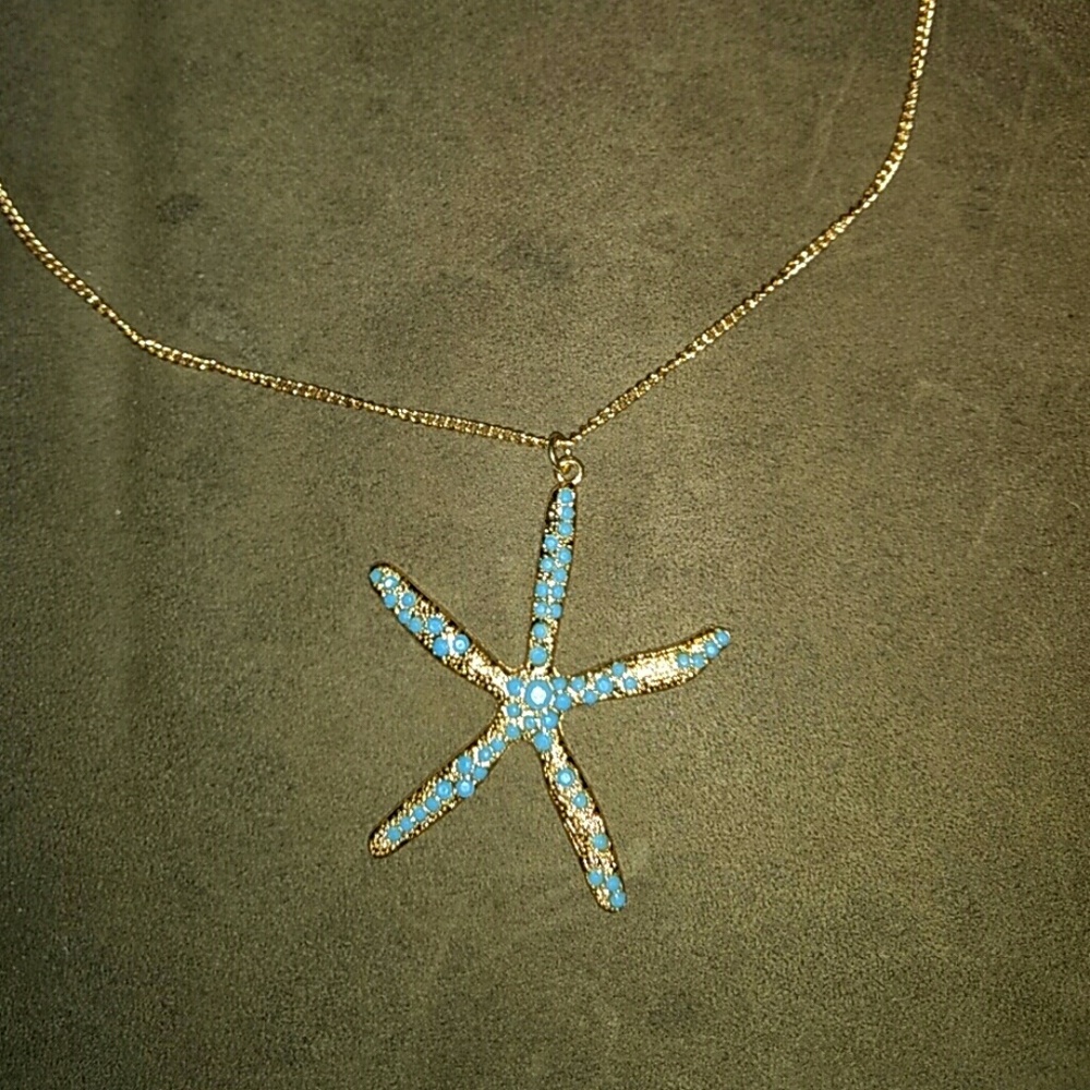 Starfish charm with long necklace