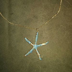 Starfish charm with long necklace