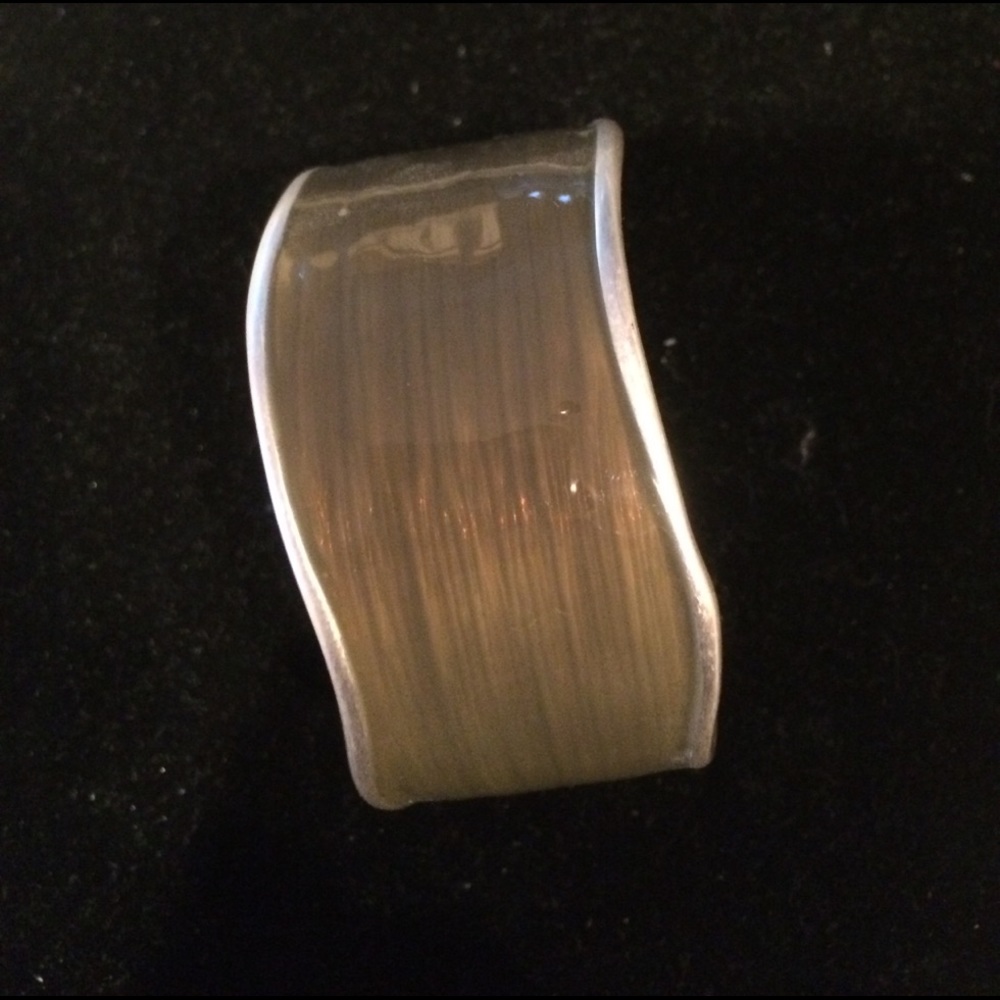 Lia Sophia Silver and opal-esque cuff bracelet.