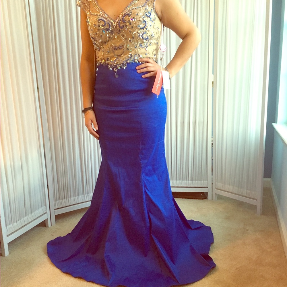 Long Sequined Top Mermaid Gown