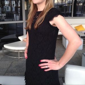 Jessica Simpson black lace tiered dress