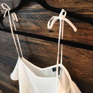 Topshop White crop Off the Shoulder Top