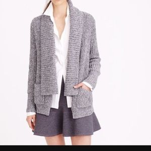 JCrew gray chunky open front cardigan