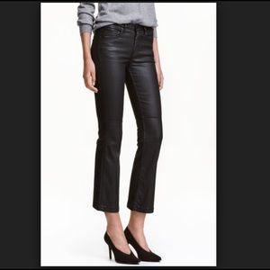 Coated black denim kick flare jeans. h&m 27