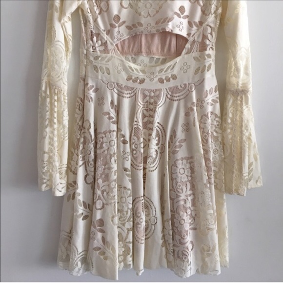Lovely in Lace Bell Sleeves Free People Dress - Picture 3 of 6
