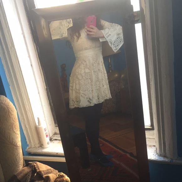 Lovely in Lace Bell Sleeves Free People Dress - Picture 5 of 6