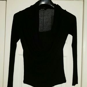 41 Hawthorne - cowl neck sheer blouse; size S