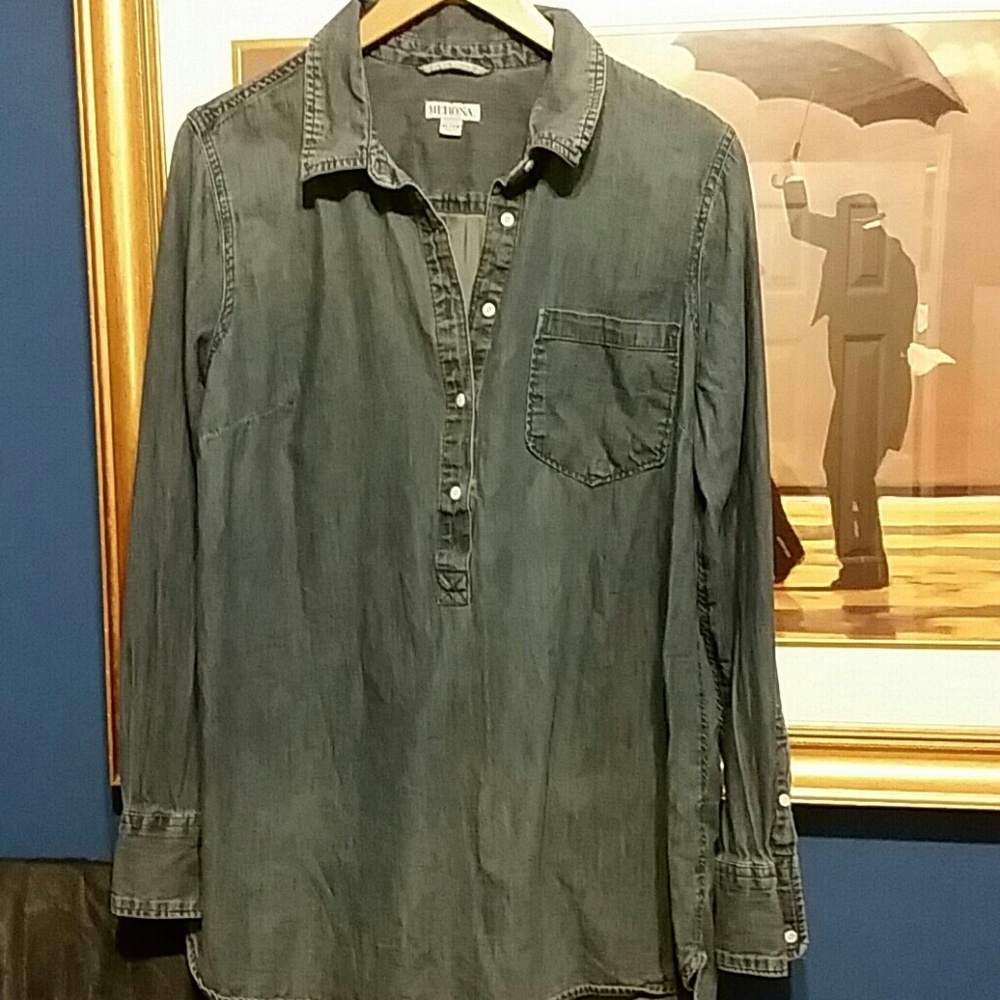 Soft jean button down