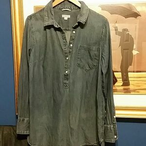 Soft jean button down