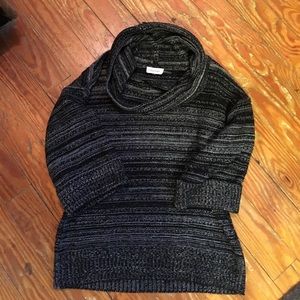 Very cute cowl neck black patterned sweater