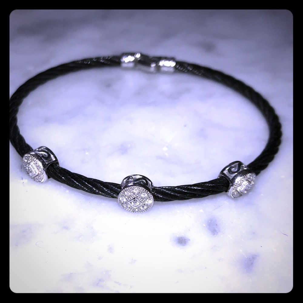Charriol Bracelet With 3 Pave Diamond Sections