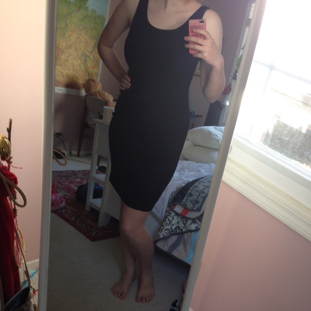 Black midi dress