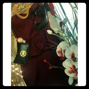Burgundy bcbg body glove dress