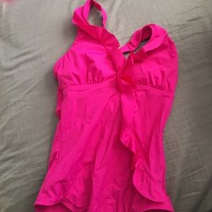 pink one piece swimsuit