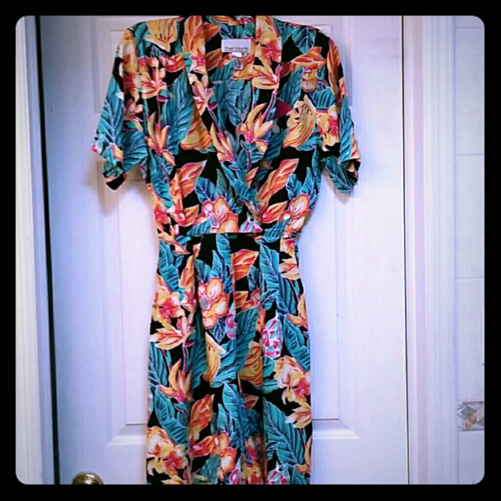 Vintage 90s tropical jumpsuit