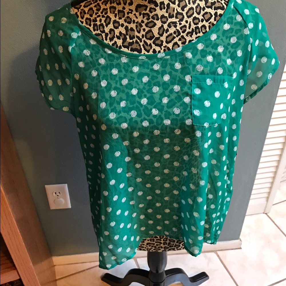 Xhilaration sheer high low blouse