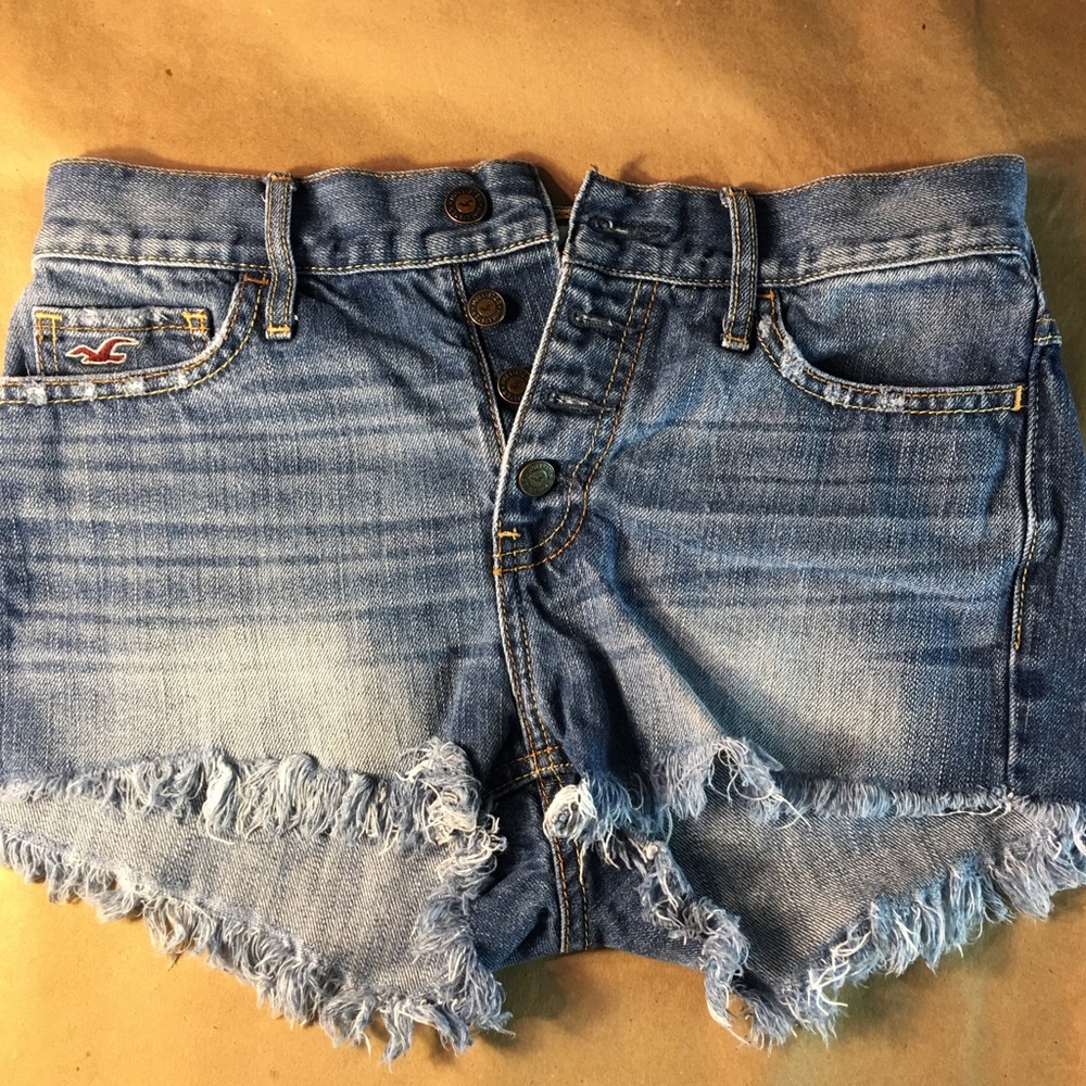 Hollister Jean Shorts 1/ 25 distressed Button Fly