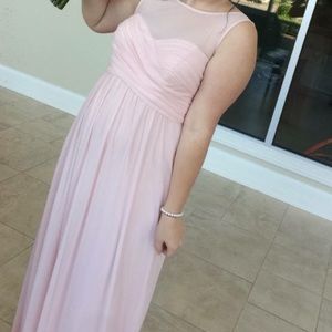 Davids bridal pink bridesmaid dress