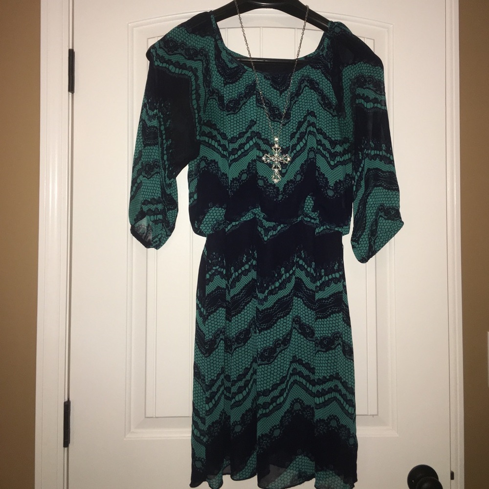 Turquise and navy dress