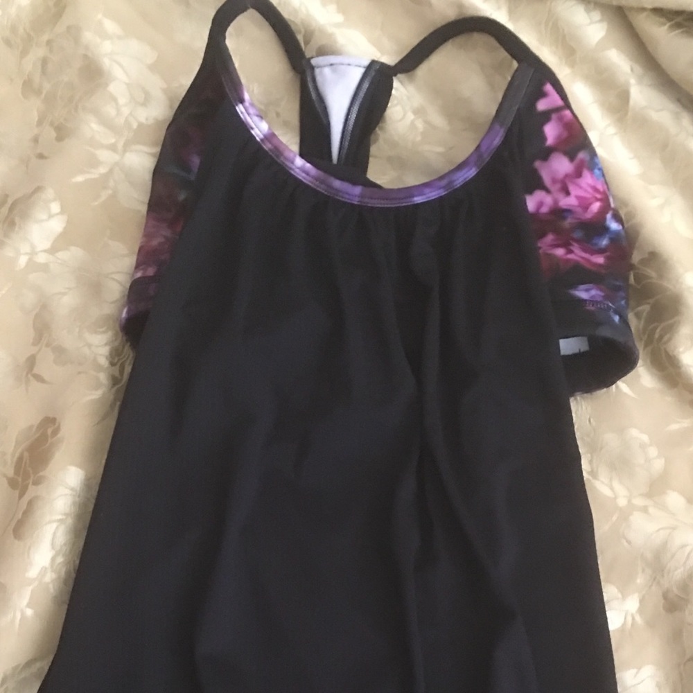 Black tank top with built in bra