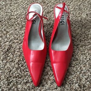 Red rouge sling backs