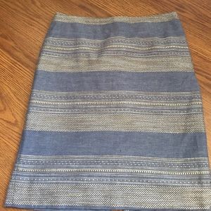 The Limited Blue and Gold Pencil Skirt